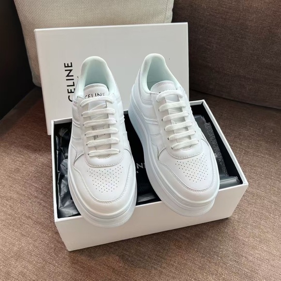Celine White Leather Sneakers - Picture 1 of 4